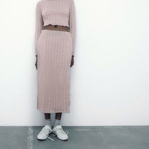 Zara limited edition textured midi skirt